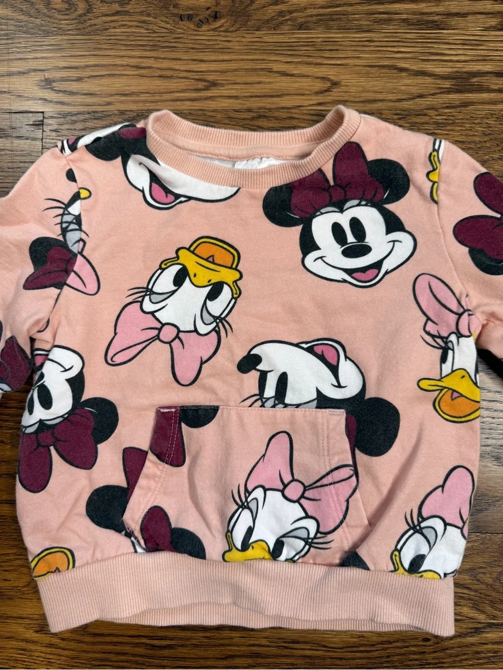 Disney Mickey & Friends Girls Pink Minnie & Daisy Print Jogger Sweatsuit Set 3T